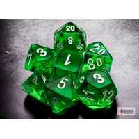 Translucent Mini-hedral™ Green/white 7-Die Set
