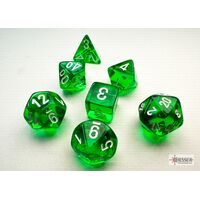 Translucent Mini-hedral™ Green/white 7-Die Set