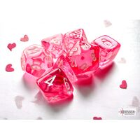 Translucent Mini-hedral™ Pink/white 7-Die Set