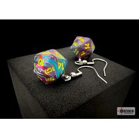 Hoor Earrings Festive Mosaic Mini-Poly D20
