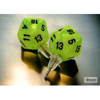 Stud Earrings Vortex® Bright Green Mini-Poly d20 Pair