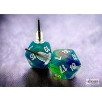 Stud Earrings Festive® Waterlily™ Mini-Poly d20 Pair