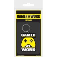 Gamer At Work Rubber Keychain