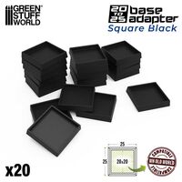 Hollow Black Plastic Bases - Square 25 mm