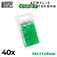 Plastic Stones 12mm Green (x40)
