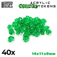 Plastic Stones 12mm Green (x40)