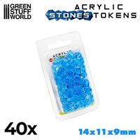 Plastic Stones 12mm Light Blue (x40)