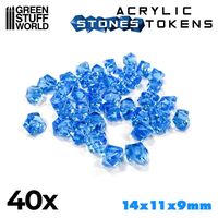 Plastic Stones 12mm Light Blue (x40)