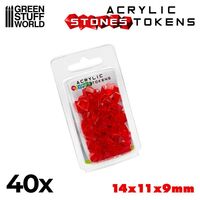 Plastic Stones 12mm Red (x40)