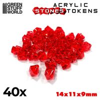 Plastic Stones 12mm Red (x40)