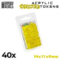 Plastic Stones 12mm Yellow (x40)
