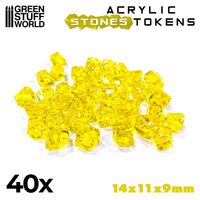 Plastic Stones 12mm Yellow (x40)