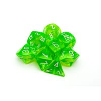 Translucent Rad Green/White t-Dice Set + Lab6