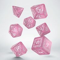 Elvish Shimmering Pink & White Dice Set