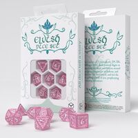 Elvish Shimmering Pink & White Dice Set