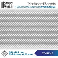 Plasticard Styrene Diamond Sheet HO 0.75mm