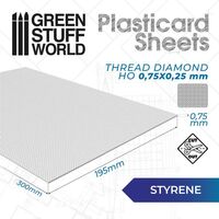 Plasticard Styrene Diamond Sheet HO 0.75mm