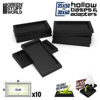 Black Plastic Base Adaptors - Square 25x50 to 30x60mm (10)