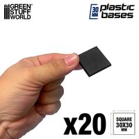 Black Plastic Bases - Square 30mm (20)