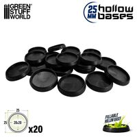 Hollow Plastic Bases - Black 25mm