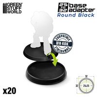 Hollow Plastic Bases - Black 32mm