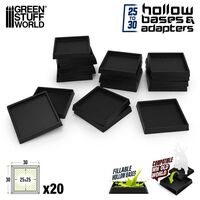 Black Plastic Base Adaptors - Square  25 to 30mm (20)
