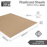 Plasticard Styrene Brick Wall 3mm