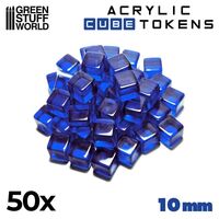 Cube tokens 10mm blue (x50)