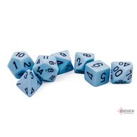Opaque Pastel Blue/Black 7-Dice Set
