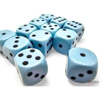 Opaque Pastel Blue/Black 16mm Dice (12)