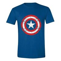 Marvel T-Shirt Captain America Cracked Shield Size L