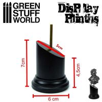 Black Round Bust Plinth 5x5cm