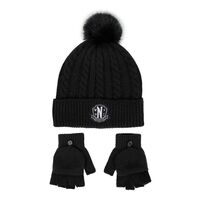 Wednesday Beanie & Gloves Set Nevermore