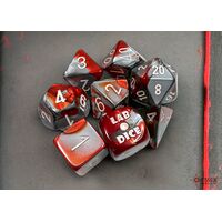 Gemini Red Steel/White Polyhedral - Lab Dice 8
