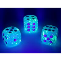 Luminary Sky/Silver 16mm d6 Dice Block