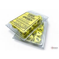 Pastel Yellow/Black Opaque Set of Ten D10s