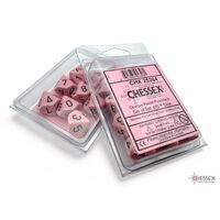 Opaque Pastel Pink/Black Set of Ten D10s