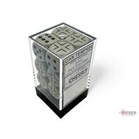 WW2 German Opaque Grey/Black 16mm D6 Dice Block (12)