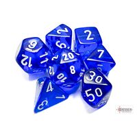Translucent Blue/White 7-Dice Set
