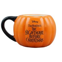 Nightmare Before Christmas Pumpkin Hand-Painted Mug Shaped