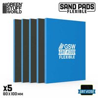 Flexible Sand Pads 100x80mm - 5mm - Grit #1200 Turquoise (5)