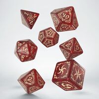 Tribal Dice Set: Shimmering Red&Beige