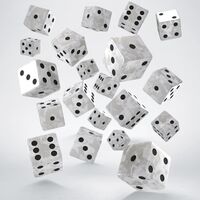 Full Pack of D6s: Pearl & Black (20)