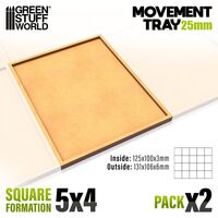 Movement Trays 25mm Square Formation 5x4 (3mm Thick)