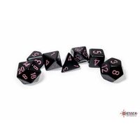 Opaque Black/Pink 7-Dice Set