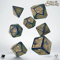 Call of Cthulhu Dice Blue-Green & Gold