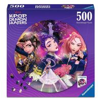 KPop Demon Hunters Round Jigsaw Puzzle For the fans! (500 Pieces)