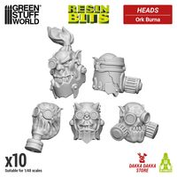 3D Printed - Ork Burna Heads (x10)