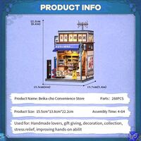 Miniature House Model Kit Beika-cho Convenience Store 22 x 15 cm