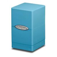 Light Blue Satin Tower Deck Box